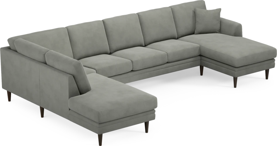 Eden - 3-sits soffa med divan vänster och schäslong höger - Grå