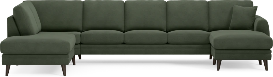 Eden - 3-sits soffa med divan vänster och schäslong höger - Grön