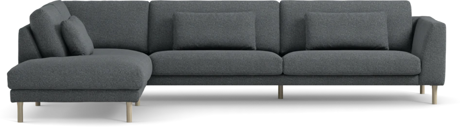 Willow - 4-sits soffa med divan vänster, fast klädsel - Blå