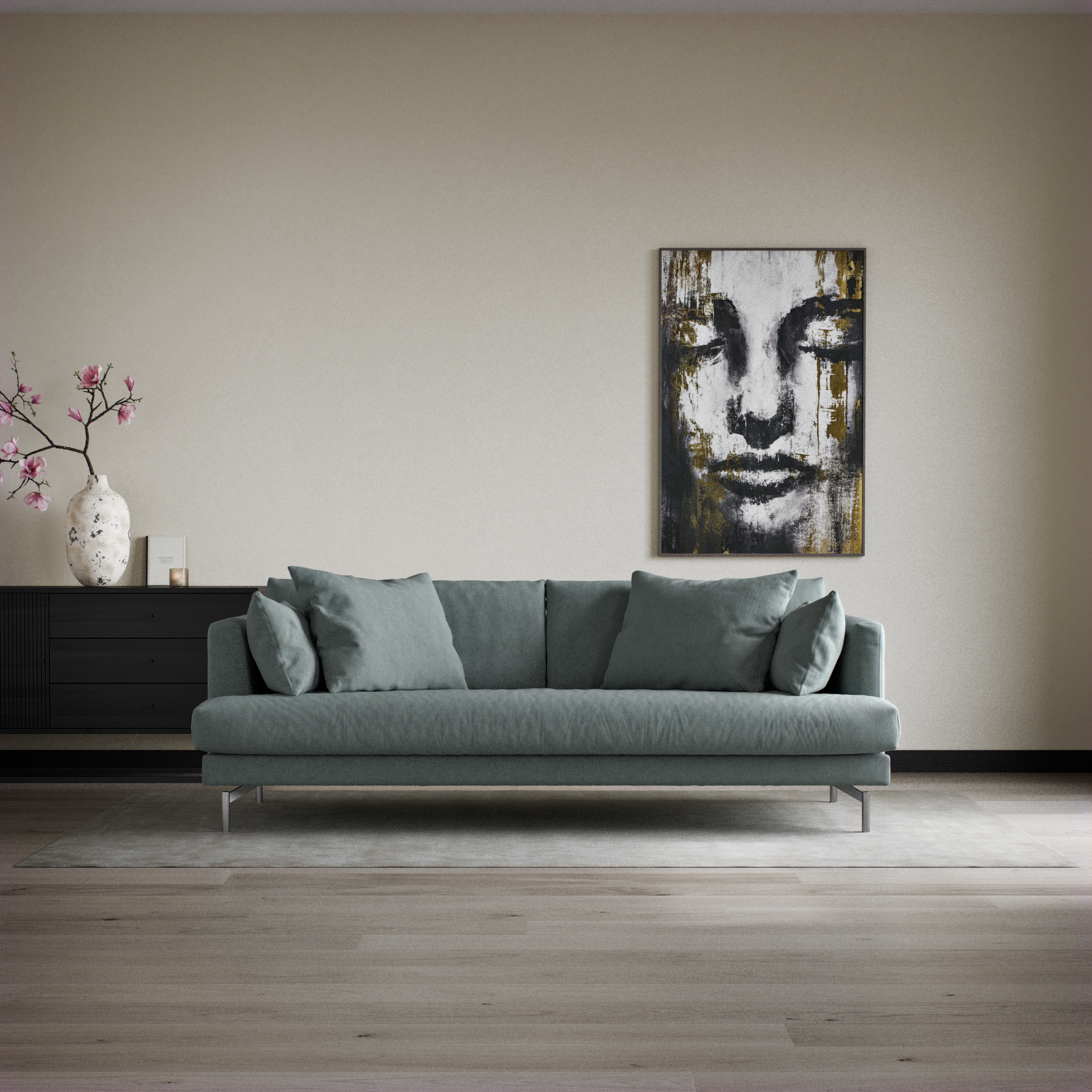 Harper - 3-sits soffa, hel dyna - inspiration
