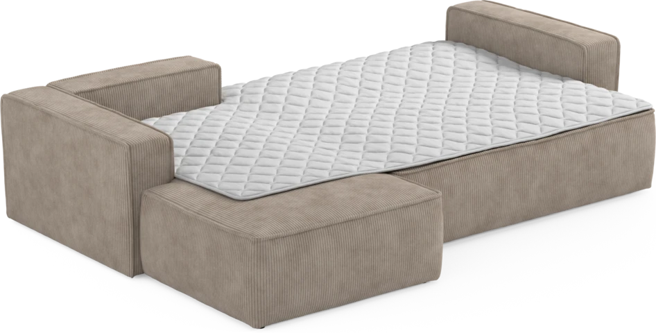 Ide - Bäddsoffa 3-sits med schäslong vänster - Beige