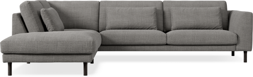 Willow - 3-sits soffa med divan vänster, fast klädsel - Grå