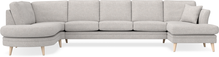 Eden - 3-sits soffa med divan vänster och schäslong höger - Grå