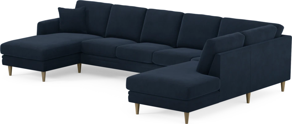 Eden - 3-sits soffa med schäslong vänster och divan höger - Blå
