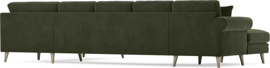 Eden - 3-sits soffa med schäslong vänster och divan höger - Grön
