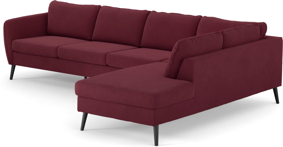 County - 3-sits soffa med divan höger - Röd