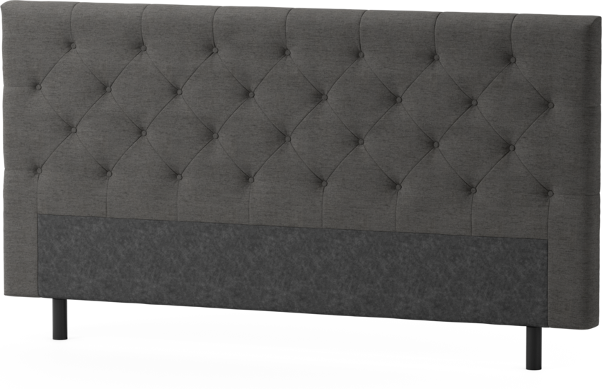 Delux Pikerad Låg - Sänggavel, 90-210 cm - Grå