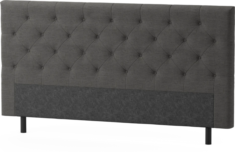 Delux Pikerad Låg - Sänggavel, 90-210 cm - Grå