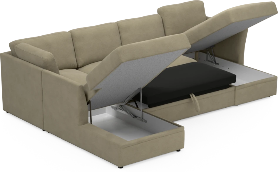 Öland - Bäddsoffa med divan vänster och schäslong höger - Beige