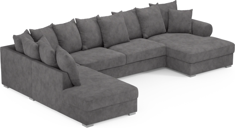 Town - 3-sits soffa med divan vänster och schäslong höger - Grå