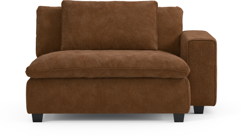 Bellora - Schäslong XL med armstöd höger - Brun