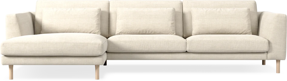 Willow - 3-sits soffa med schäslong vänster, fast klädsel - Beige