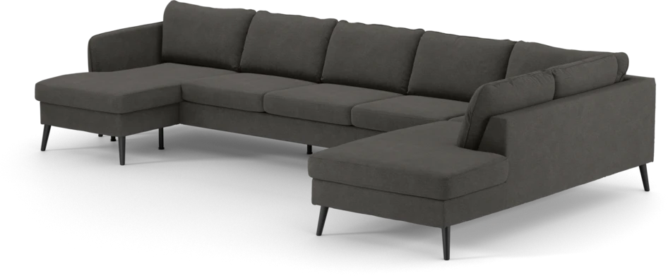 County - 4-sits soffa med schäslong vänster och divan höger - Brun