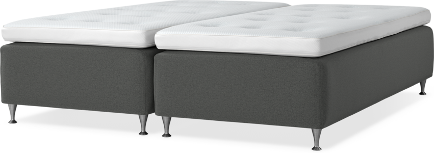 Delux Dream - Ramsäng, dubbelsäng med bäddmadrass - Grå
