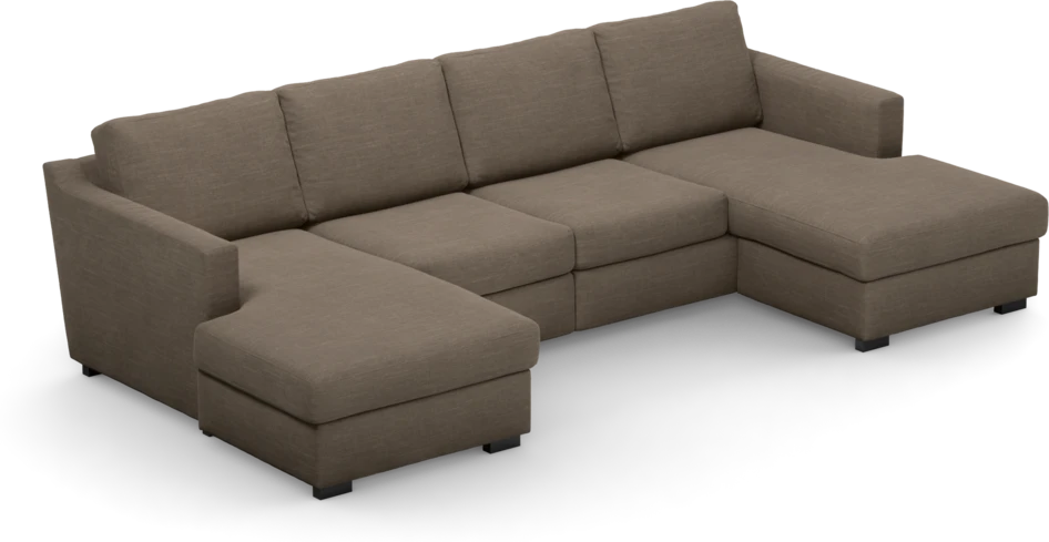 Friday - 2-sits soffa med två schäslonger - Brun