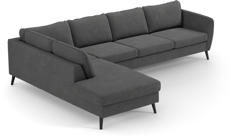 County - 3-sits soffa med divan vänster - Grå