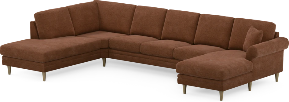 Eden - 3-sits soffa med divan vänster och schäslong höger - Orange