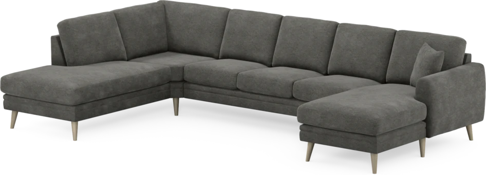 Eden - 3-sits soffa med divan vänster och schäslong höger - Grå
