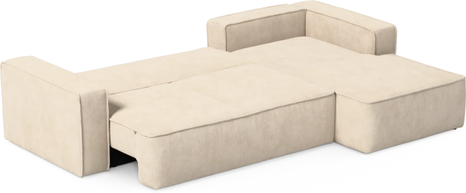 Ide - Bäddsoffa 3-sits med schäslong höger - Beige