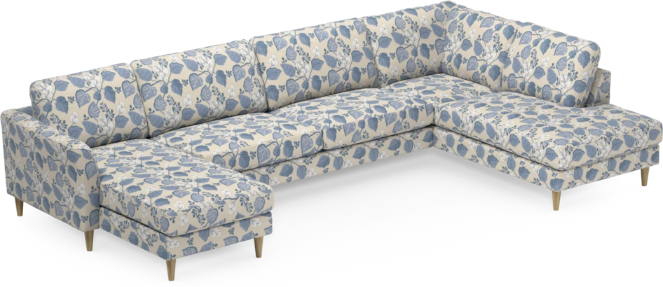 Bridge - 3-sits soffa med schäslong vänster och divan höger - Blå
