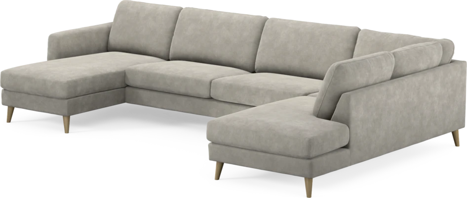 Bridge - 3-sits soffa med schäslong vänster och divan höger - Grå
