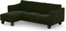Madison Lux - 2-sits soffa med schäslong vänster - Grön