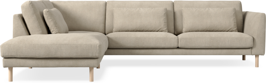Willow - 3-sits soffa med divan vänster, fast klädsel - Beige