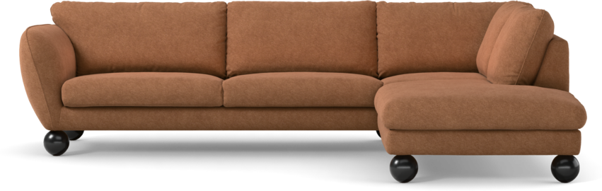 Madison Lux - 3-sits soffa med divan höger - Orange