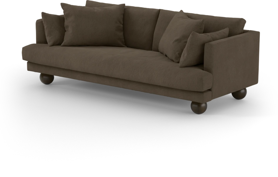 Harper - 3-sits soffa, hel dyna - Brun