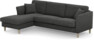 Eden - 2,5-sits soffa med schäslong - Svart