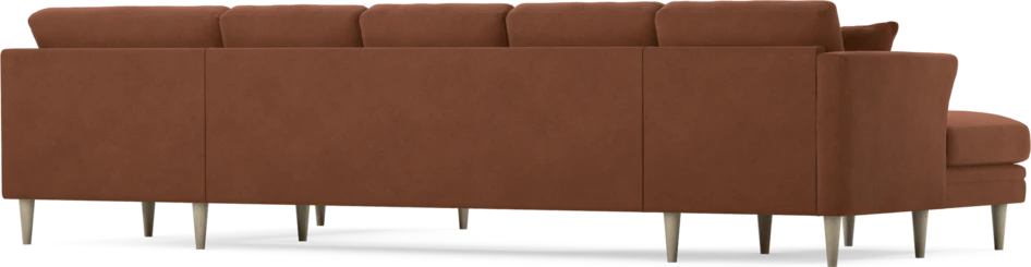 Eden - 3-sits soffa med schäslong vänster och divan höger - Orange