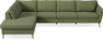 County - 3-sits soffa med divan vänster - Grön