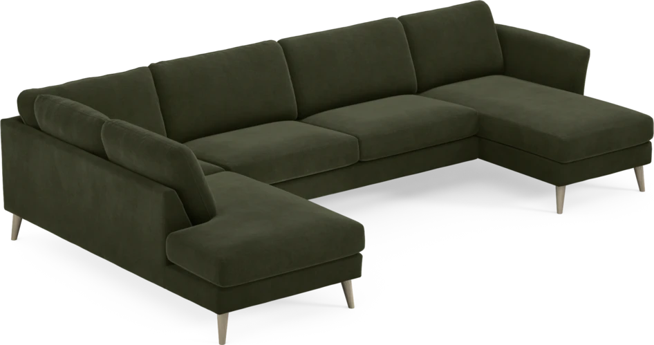 Bridge - 3-sits soffa med divan vänster och schäslong höger - Grön