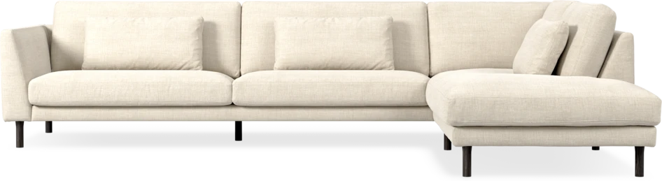 Willow - 4-sits soffa med divan höger, fast klädsel - Beige