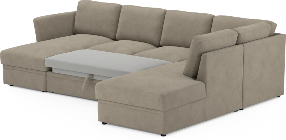 Öland - Bäddsoffa med schäslong vänster och divan höger - Beige