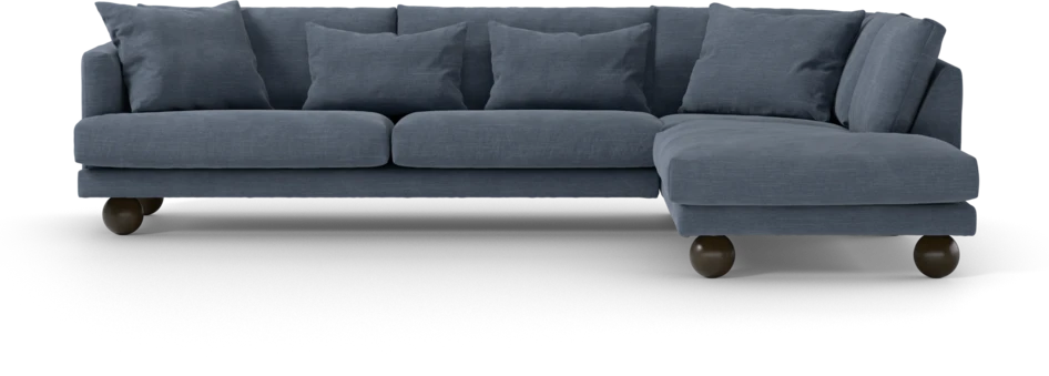 Harper - 3-sits soffa med divan höger - Blå