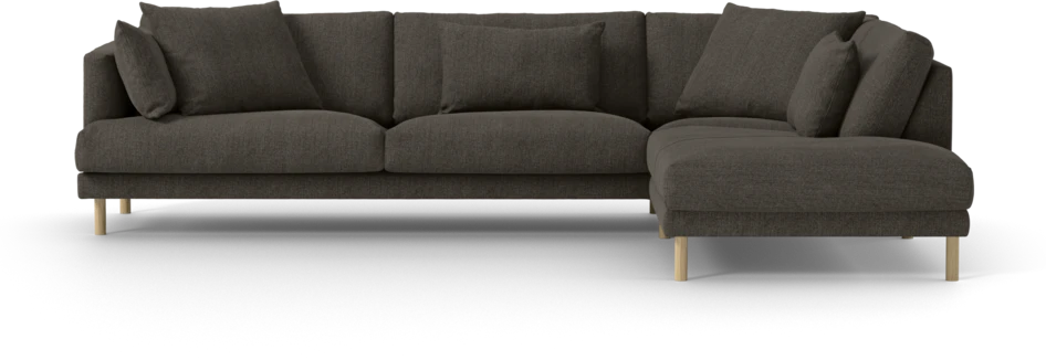 Harper - 3-sits soffa med divan höger - Brun