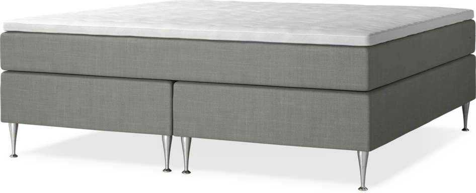 New York - Kontinentalsäng, dubbelsängmed bäddmadrass och sängben - Grå