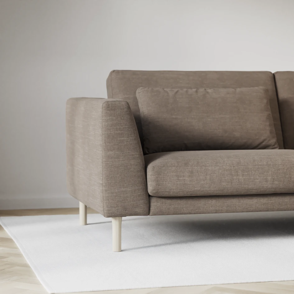 Willow - 3-sits soffa med divan vänster, fast klädsel - Brun