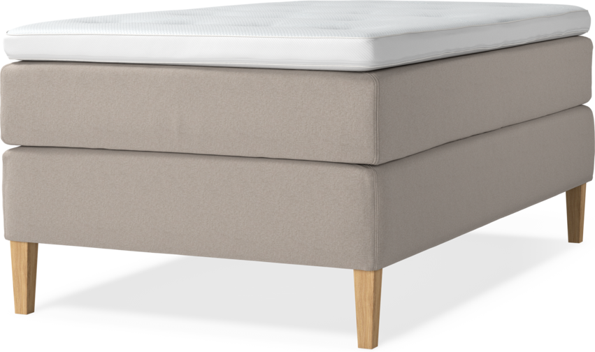 Delux Exclusive - Kontinentalsäng, enkelsäng 120 cm med bäddmadrass - Beige