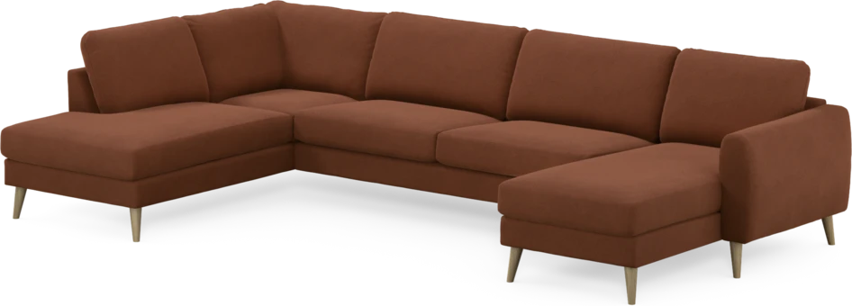 Bridge - 3-sits soffa med divan vänster och schäslong höger - Orange