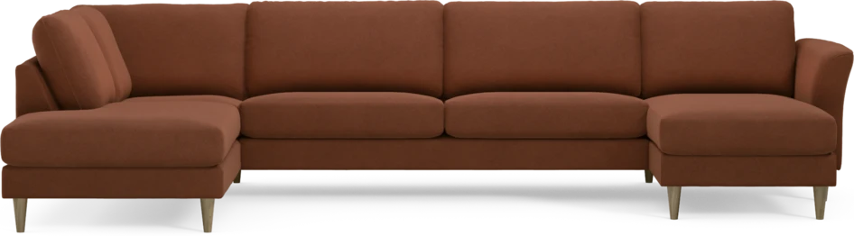 Bridge - 3-sits soffa med divan vänster och schäslong höger - Orange