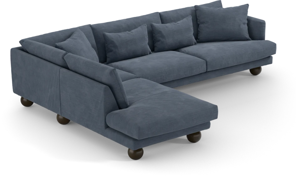 Harper - 3-sits soffa med divan vänster - Blå