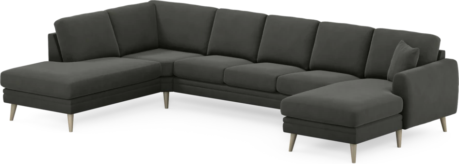 Eden - 3-sits soffa med divan vänster och schäslong höger - Grå