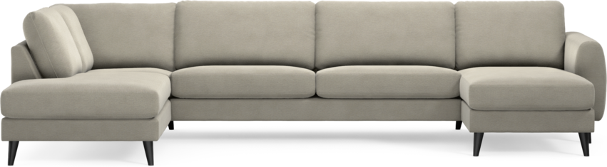 Bridge - 3-sits soffa med divan vänster och schäslong höger - Brun