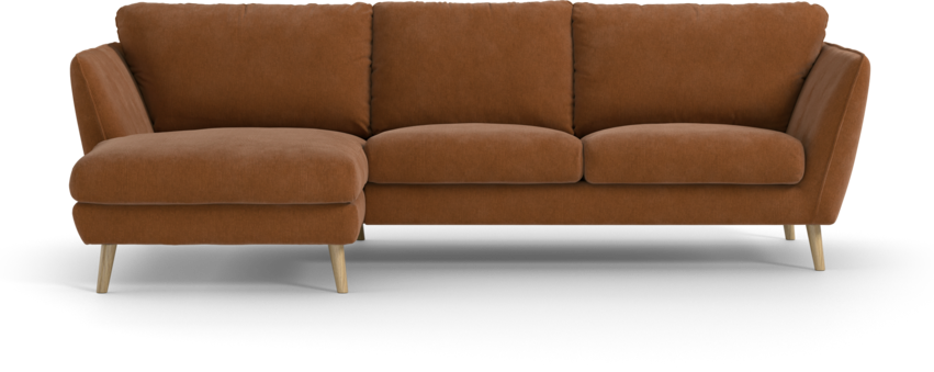 Madison Lux - 2-sits soffa med schäslong vänster - Orange