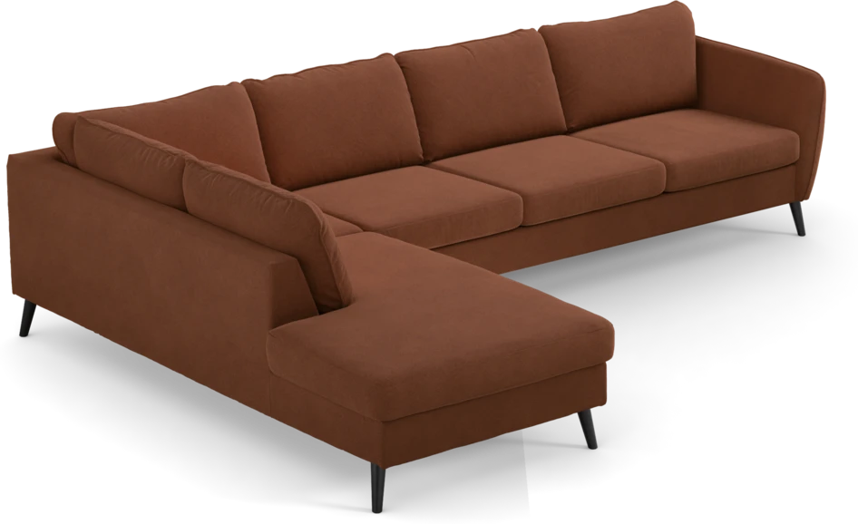 County - 3-sits soffa med divan vänster - Orange