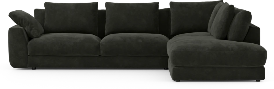 Amie - 3-sits med divan höger - Svart