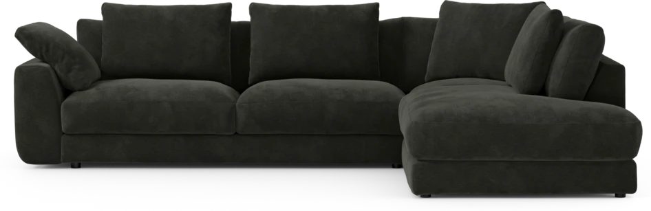 Amie - 3-sits med divan höger - Svart