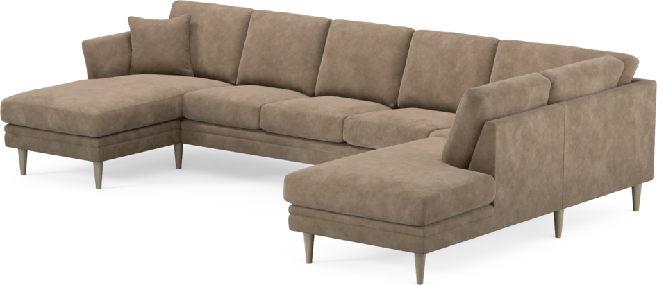 Eden - 3-sits soffa med schäslong vänster och divan höger - Beige